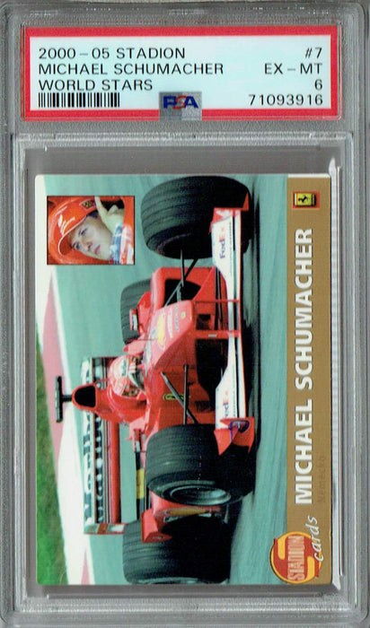 PSA 6 EX-MT Michael Schumacher 2000-05 Stadion #7 Rare Trading Card World Stars