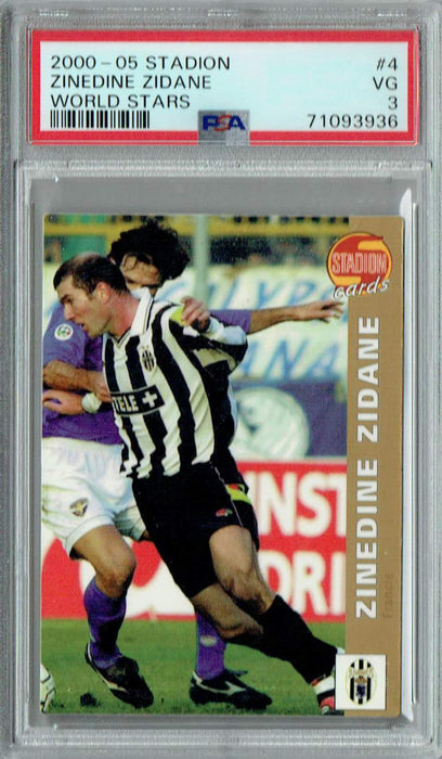 PSA 3 VG Zinedine Zidane 2000-05 Stadion #4 Rare Trading Card World Stars