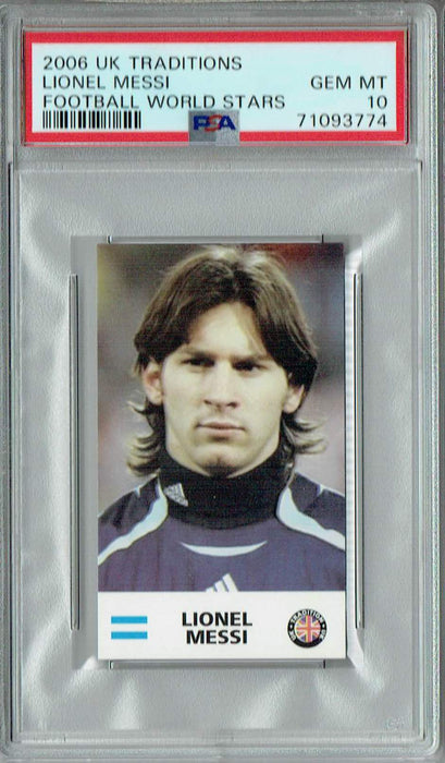 PSA 10 GEM-MT Lionel Messi 2006 UK Traditions #0 Rookie Card Football World Stars