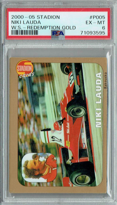 PSA 6 EX-MT Niki Lauda 2000-05 Stadion #P005 Rookie Card W.S-Redemption Gold