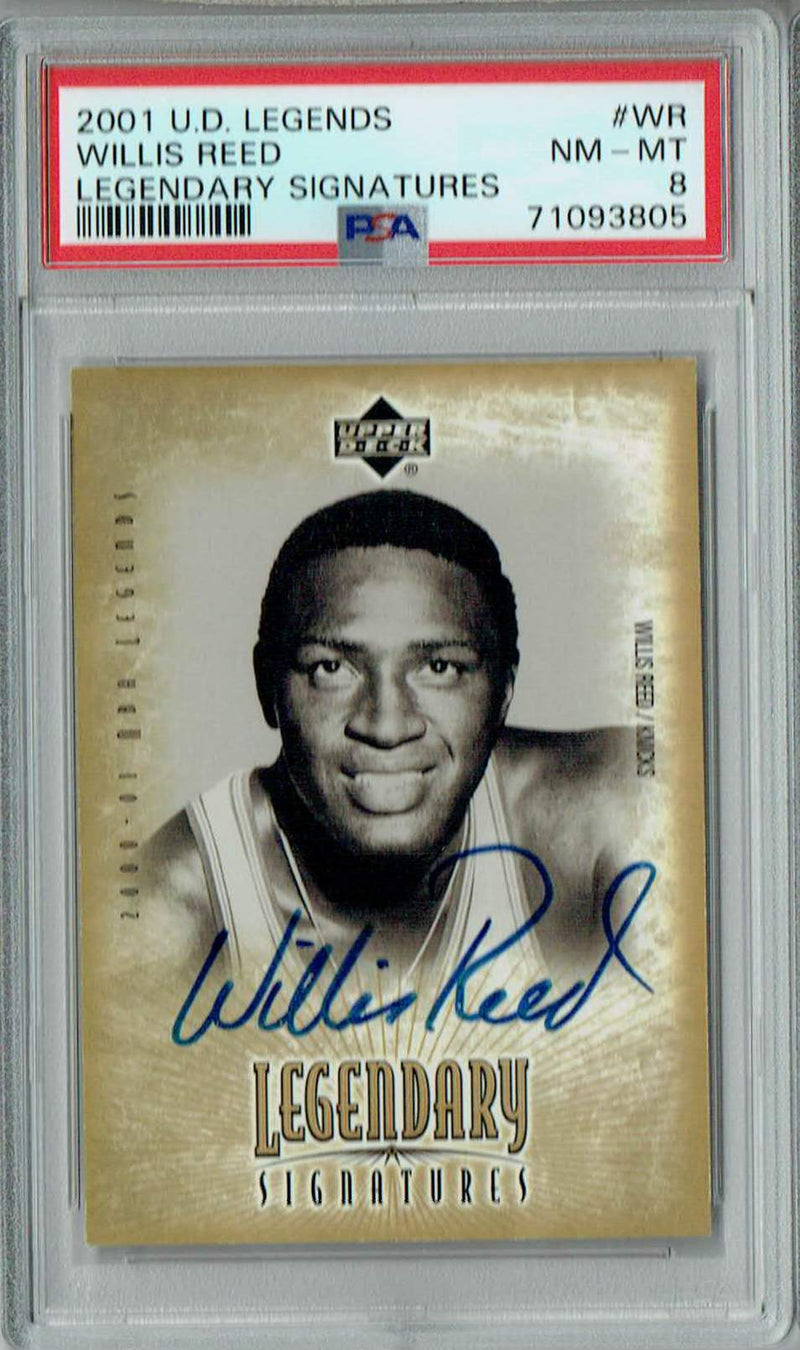 Willis Reed PSA 8 2001 U.D. Legends #WR Rare Card Legendary Signatures Auto