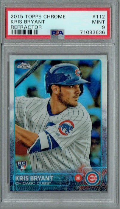 PSA 9 MINT Kris Bryant 2015 Topps Chrome #112 Rookie Card Refractor