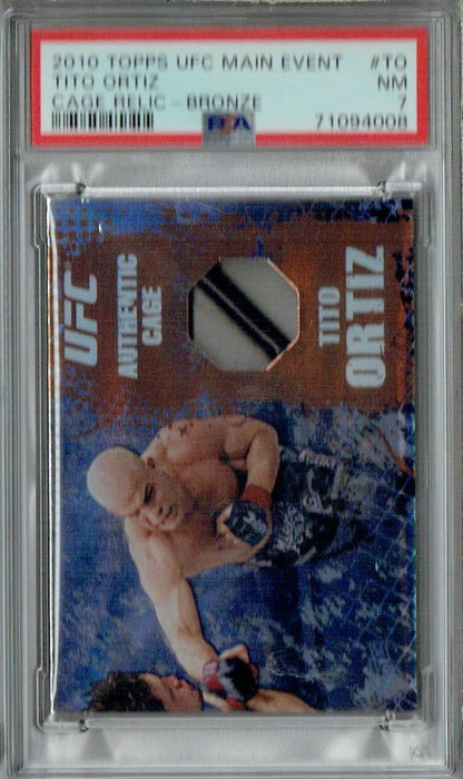 PSA 7 NM Tito Ortiz 2010 Topps UFC Main Event #TO Rare Trading Card Cage Relic-Bronze #39/88
