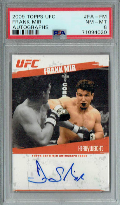 PSA 8 NM-MT Frank Mir 2009 Topps UFC #FA-FM Rookie Card Auto