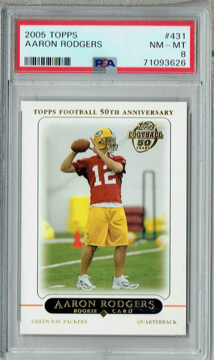 PSA 8 NM-MT Aaron Rodgers 2005 Topps #431 Rookie Card