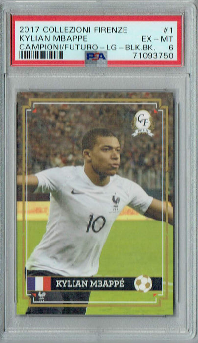 PSA 6 EX-MT Kylian Mbappe 2017 Campioni Futuro #1 Rookie Card Large Black Back