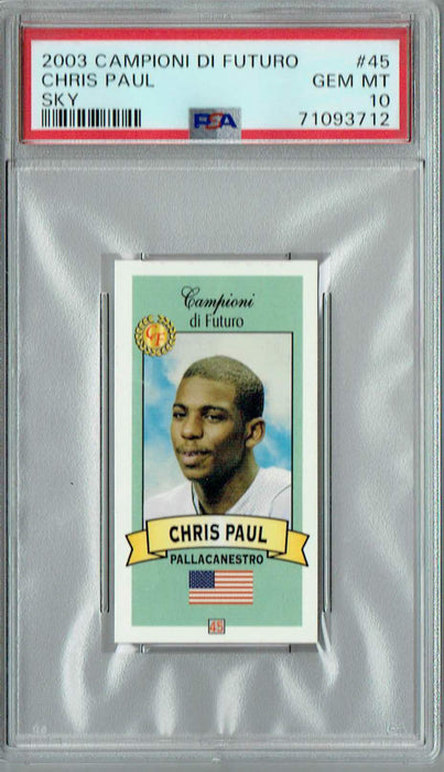 PSA 10 GEM-MT Chris Paul 2003 Campioni Futuro #45 Rookie Card Blue Sky SP