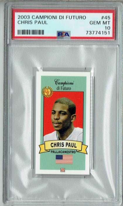 PSA 10 GEM-MT Chris Paul 2003 Campioni Futuro #45 Rookie Card Red Back