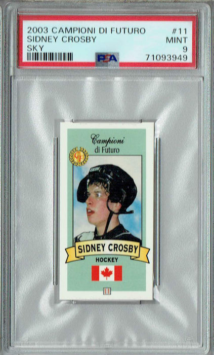 PSA 9 MINT Sidney Crosby 2003 Campioni Futuro #11 Rookie Card Blue Sky SP
