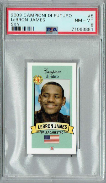 PSA 8 NM-MT Lebron James 2003 Campioni Futuro #8 Rookie Card Blue Sky SP