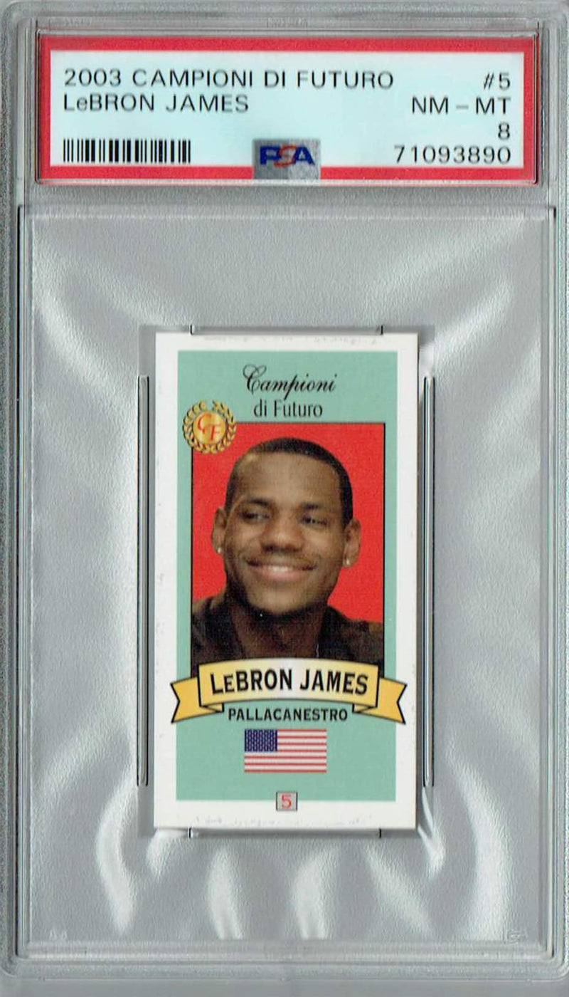 PSA 8 NM-MT Lebron James 2003 Campioni Futuro #8 Rookie Card Red Back