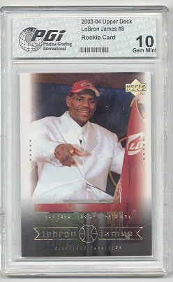 LeBron James 2003 Upper Deck #8 PGI 10 Rookie Card Lakers