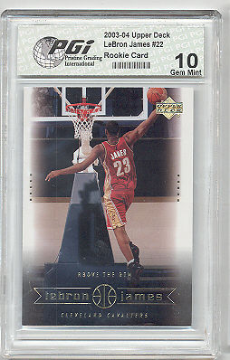 Upper Deck 2003-04 LeBron James PGI 10 Rookie Card 22 Lakers