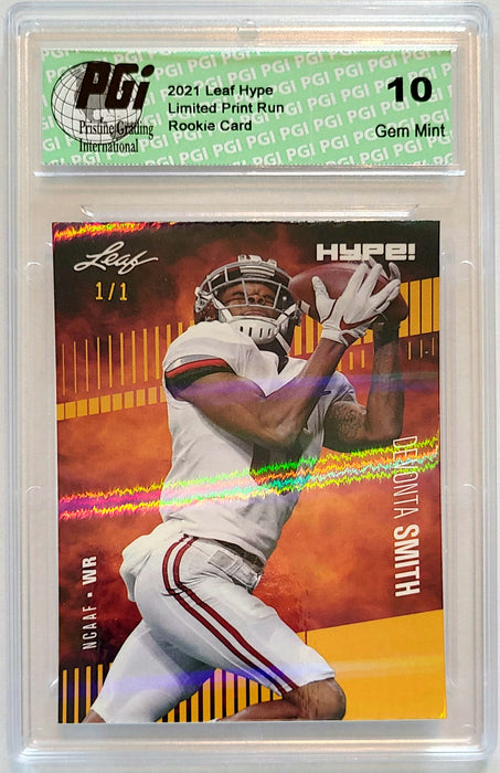 Devonta Smith 2021 Leaf HYPE! #63 Gold Shimmer 1/1 Rookie Card PGI 10