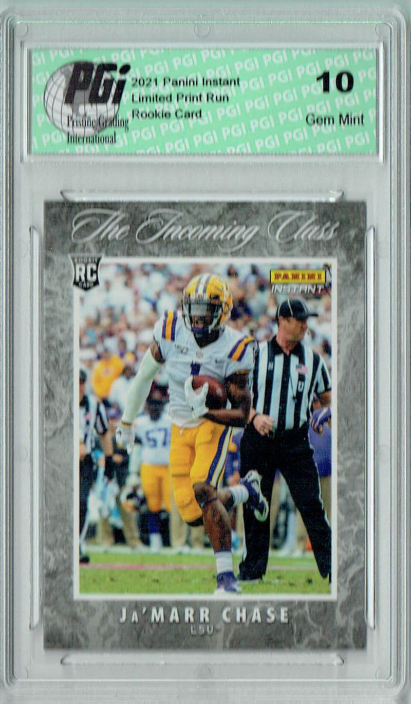 Ja'Marr Chase 2021 Panini Instant #ICJC Incoming Class 1/2596 Rookie Card PGI 10