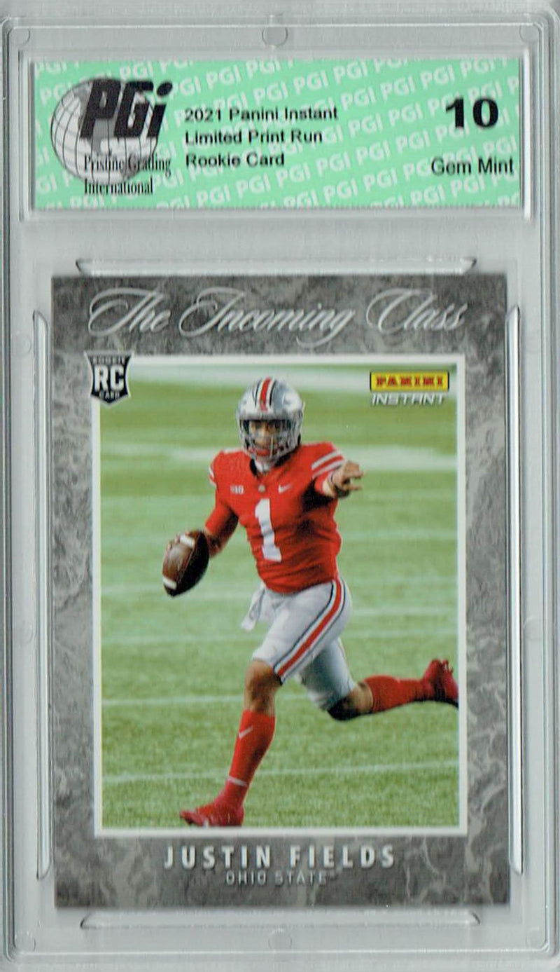 Justin Fields 2021 Panini Instant #ICJF Incoming Class 1/3059 Rookie Card PGI 10