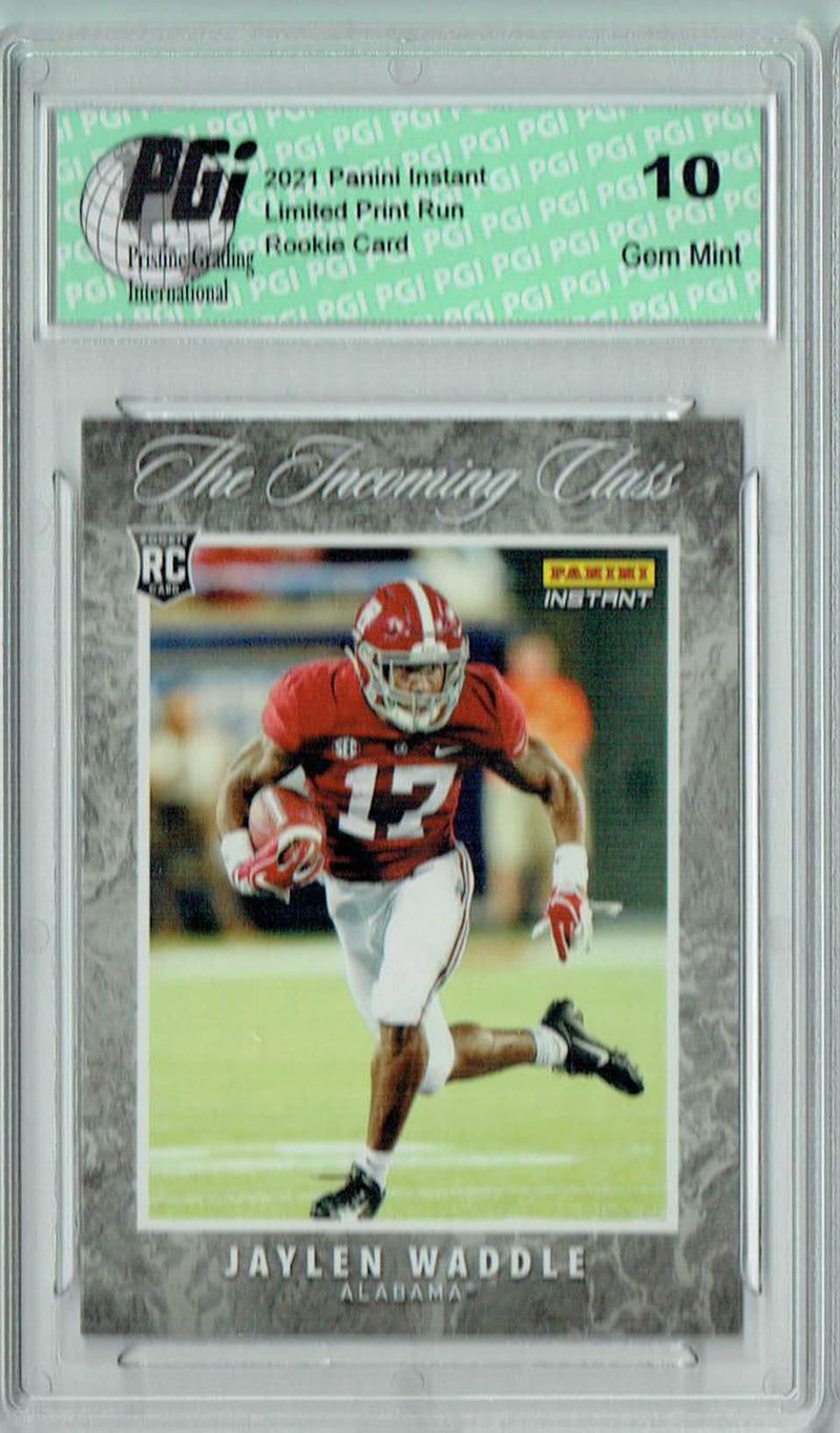 Jaylen Waddle 2021 Panini Instant #ICJW Incoming Class 1/2525 Rookie Card PGI 10