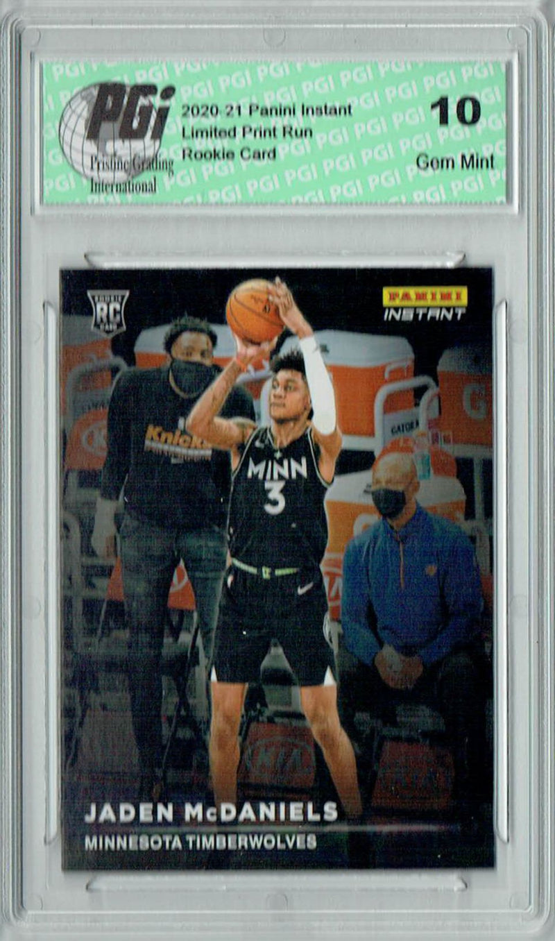 Jaden McDaniels 2020 Panini Instant #RS27 Spotlight 1/1397 Rookie Card PGI 10