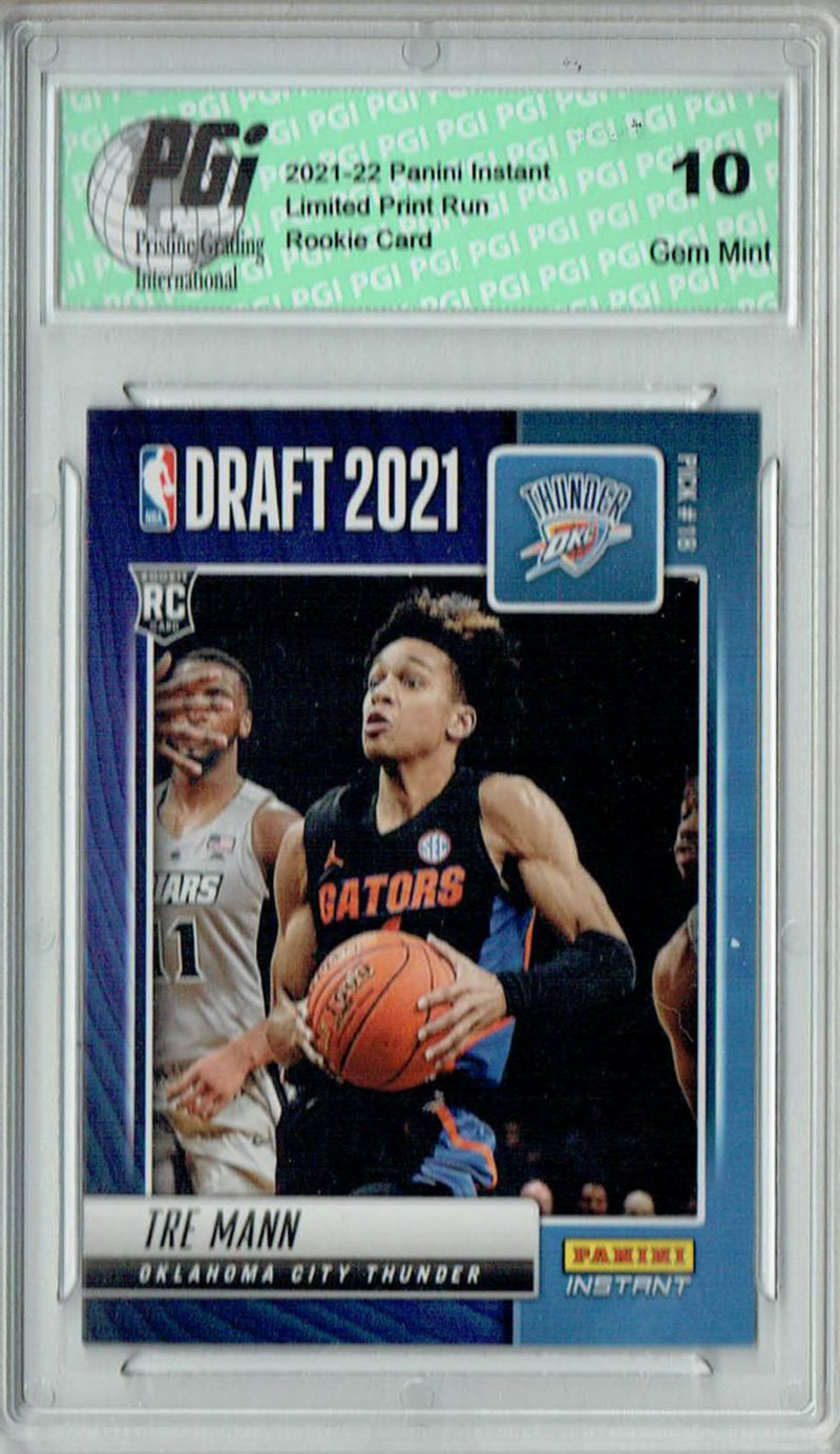 Tre Mann 2021 Panini Instant #DN17 Draft Night 1 of 487 Rookie Card PGI 10
