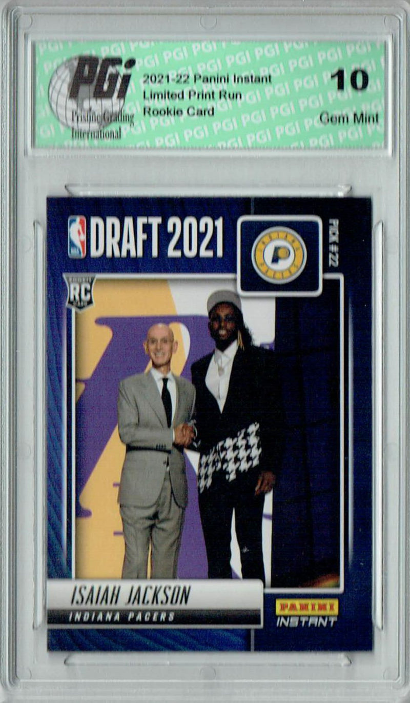 Isaiah Jackson 2021 Panini Instant #DN21 Draft Night 1 of 530 Rookie Card PGI 10