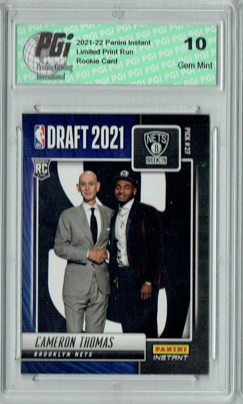 Cameron Thomas 2021 Panini Instant #DN25 Draft Night 1 of 485 Rookie Card PGI 10