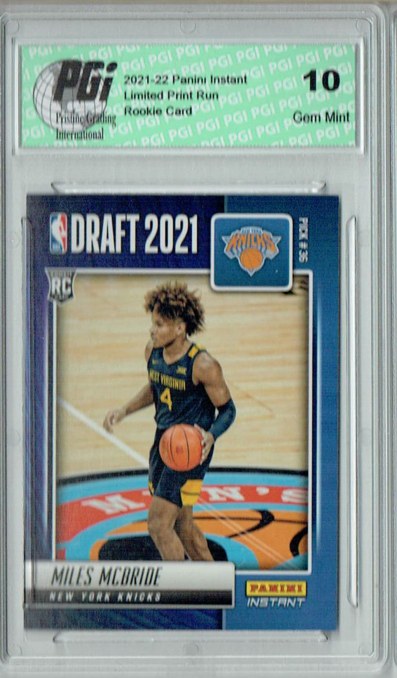 Miles McBride 2021 Panini Instant #DN29 Draft Night 1 of 564 Rookie Card PGI 10