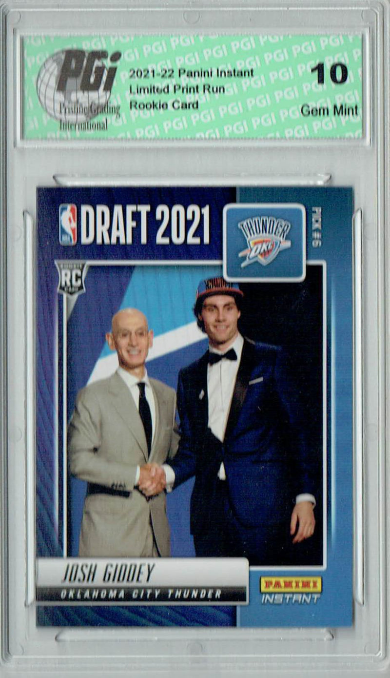 Josh Giddey 2021 Panini Instant #DN6 Draft Night 1 of 595 Rookie Card PGI 10
