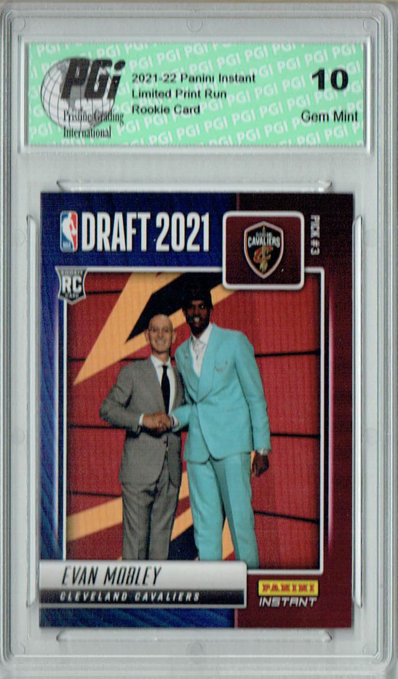 Evan Mobley 2021 Panini Instant #DN3 Draft Night 1 of 1250 Rookie Card PGI 10