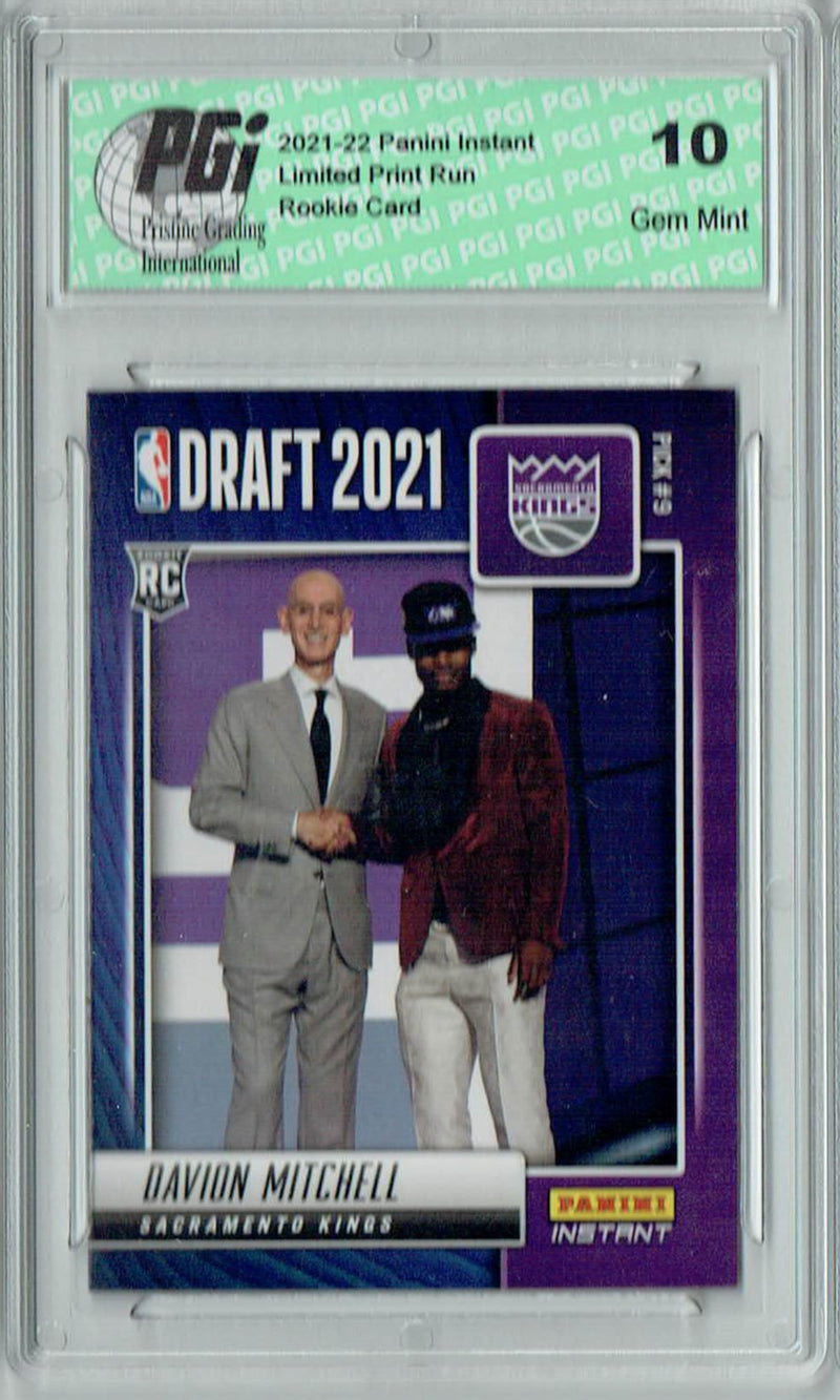 Davion Mitchell 2021 Panini Instant #DN9 Draft Night 1 of 605 Rookie Card PGI 10