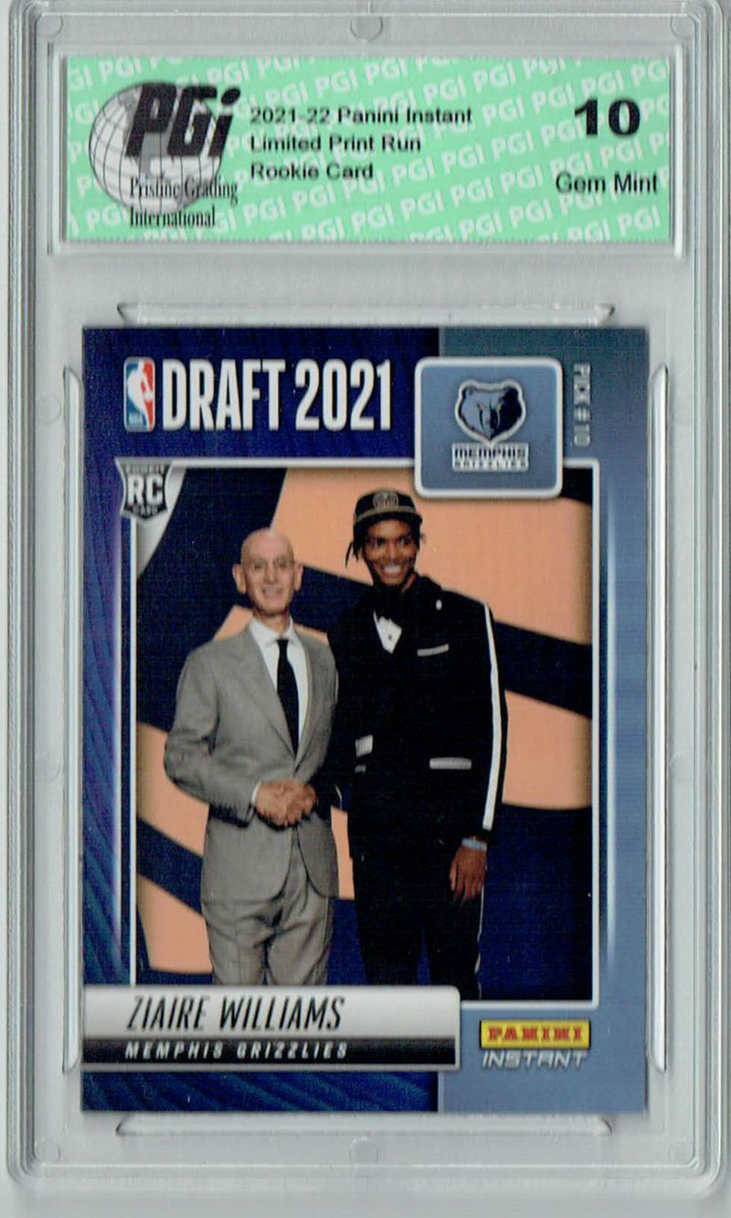 Ziaire Williams 2021 Panini Instant #DN10 Draft Night 1/498 Rookie Card PGI 10