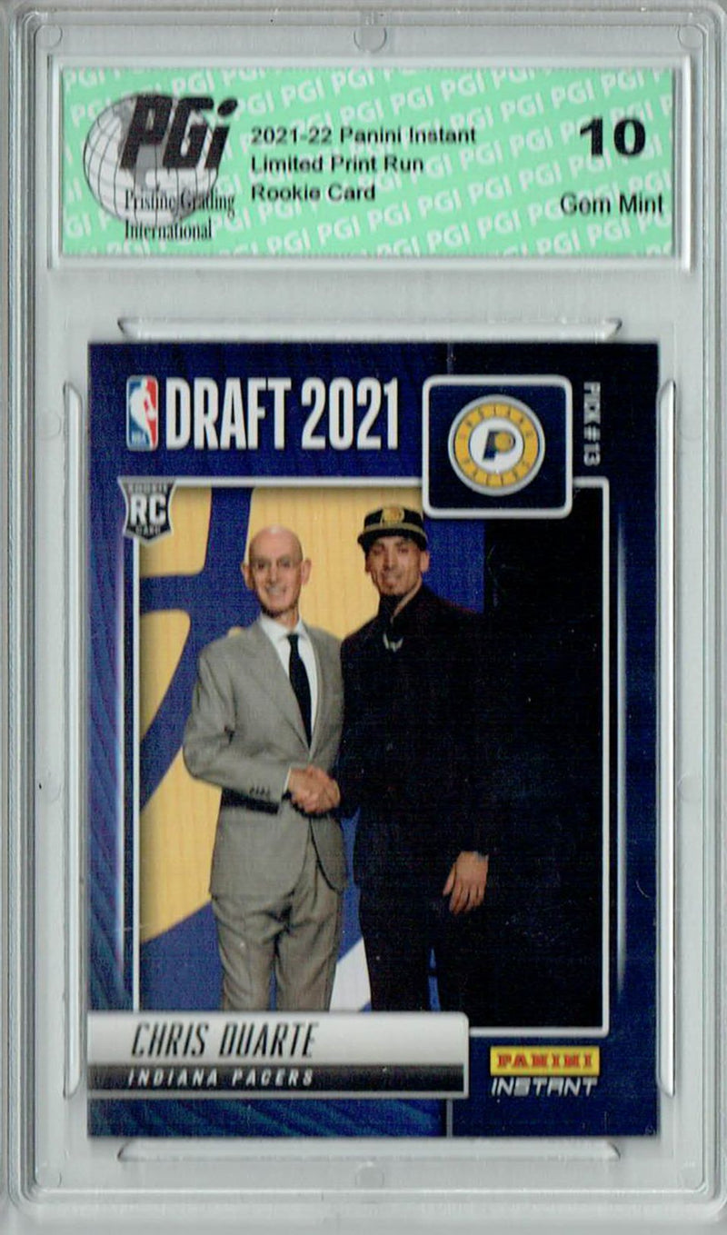 @ Chris Duarte 2021 Panini Instant #DN12 Draft Night 1 of 490 Rookie Card PGI 10