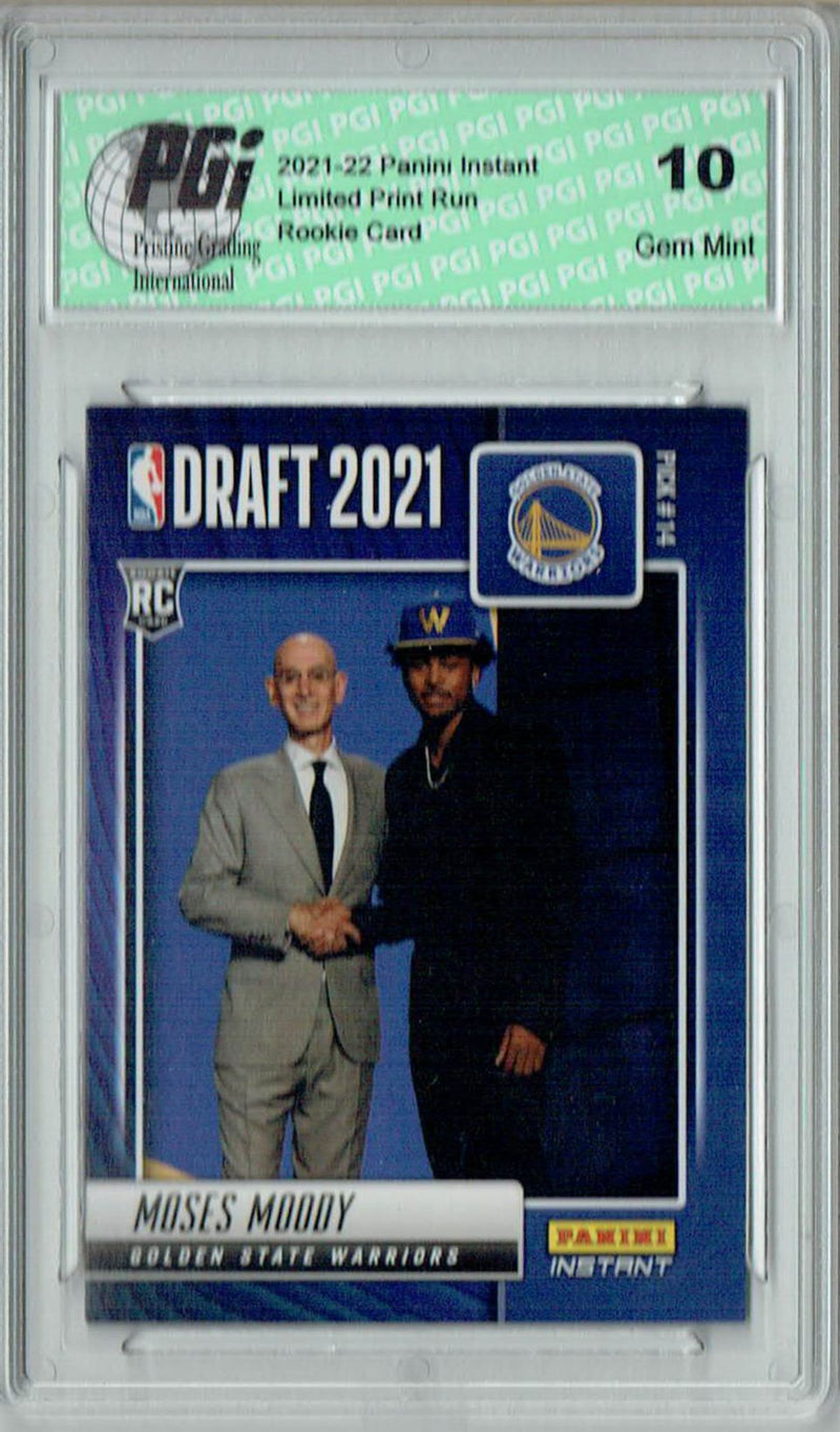 Moses Moody 2021 Panini Instant #DN13 Draft Night 1 of 592 Rookie Card PGI 10