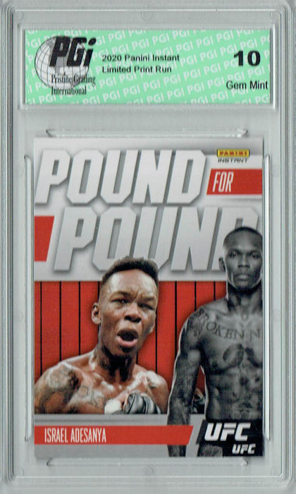 Israel Adesanya 2021 Panini Instant #PP9 Pound for Pound 1/541 SP Card PGI 10