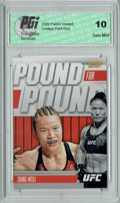 Zhang Weili 2021 Panini Instant #PP18 Pound for Pound 1/541 Trading Card PGI 10