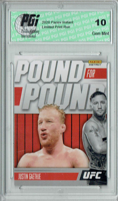 Justin Gaethje 2021 Panini Instant #PP12 Pound for Pound 1/541 SP Card PGI 10