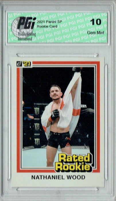Nathaniel Wood 2021 Panini Instant #RR29 UFC Rated Rookie Card 1/1320 PGI 10