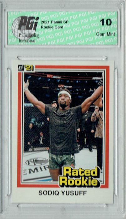 Sodiq Yusuff 2021 Panini Instant #RR34 UFC Rated Rookie Card 1/1320 PGI 10