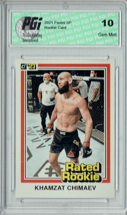 Khamzat Chimaev 2021 Panini Instant #RR18 UFC Rated Rookie Card 1/1320 PGI 10