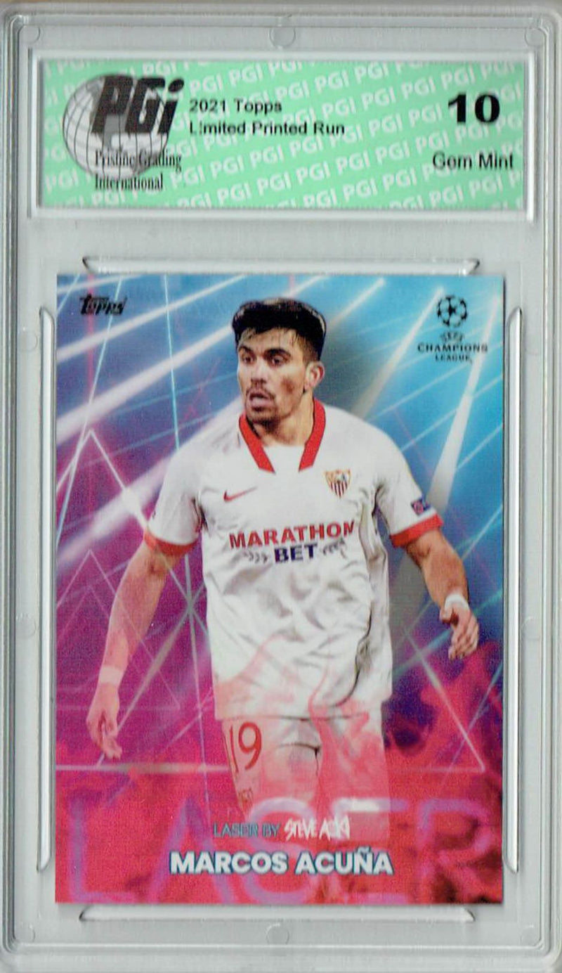 Marcos Acuna 2021 Topps Aoki's Football Festival Rare Trading Card PGI 10