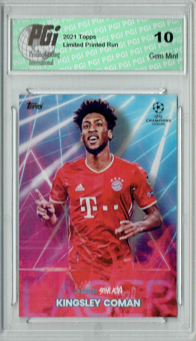 Kingsley Coman 2021 Topps Aoki's Football Festival Rare Trading Card PGI 10