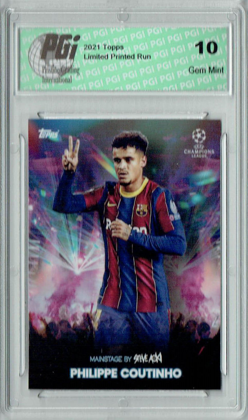 Philippe Courtinho 2021 Topps Aoki's Football Festival Rare Trading Card PGI 10