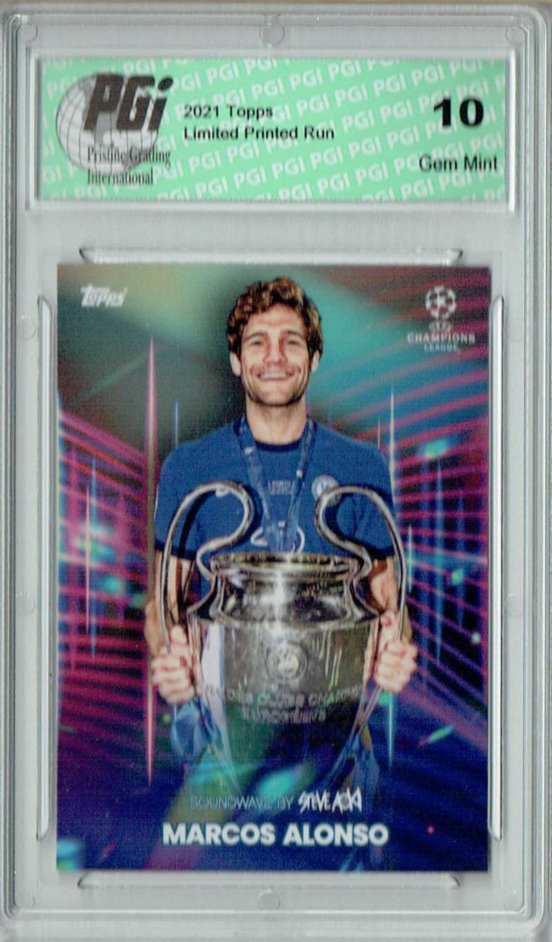 Marcos Alonso 2021 Topps Aoki's Football Festival Rare Trading Card PGI 10