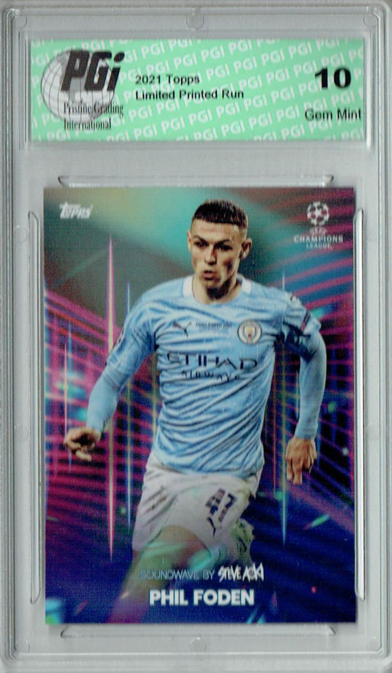 Phil Foden 2021 Topps Aoki's Football Festival Rare Trading Card PGI 10