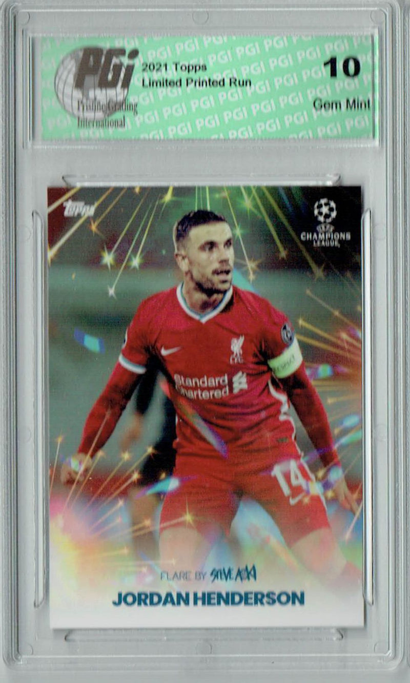 Jordan Henderson 2021 Topps Aoki's Football Festival Rare Trading Card PGI 10