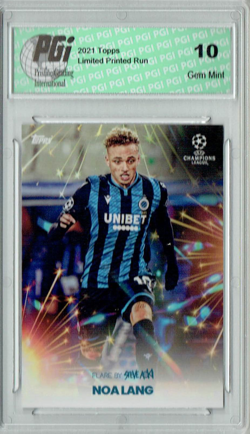 Noa Lang 2021 Topps Aoki's Football Festival Rare Trading Card PGI 10