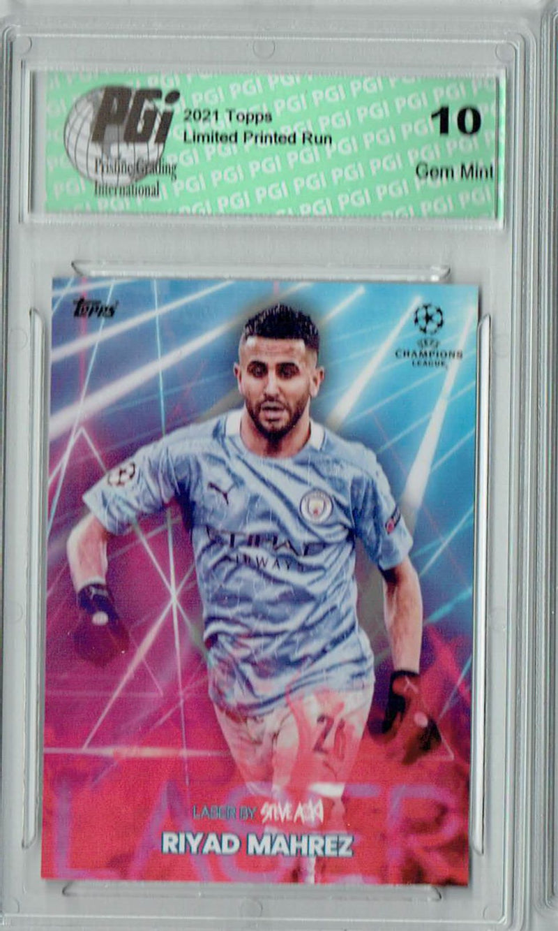 Riyad Mahrez 2021 Topps Aoki's Football Festival Rare Trading Card PGI 10