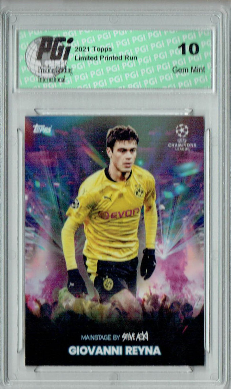 Giovanni Reyna 2021 Topps Aoki's Football Festival Rare Trading Card PGI 10