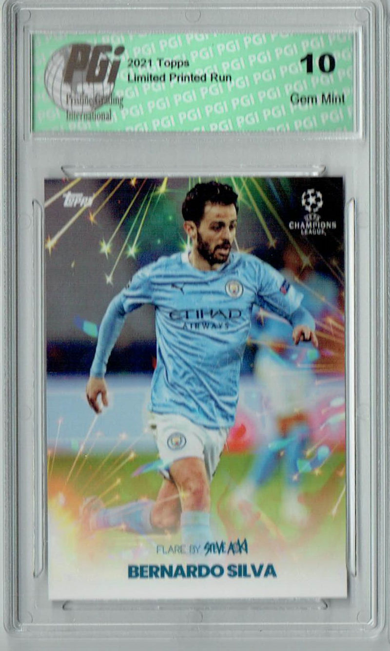 Bernardo Silva 2021 Topps Aoki's Football Festival Rare Trading Card PGI 10