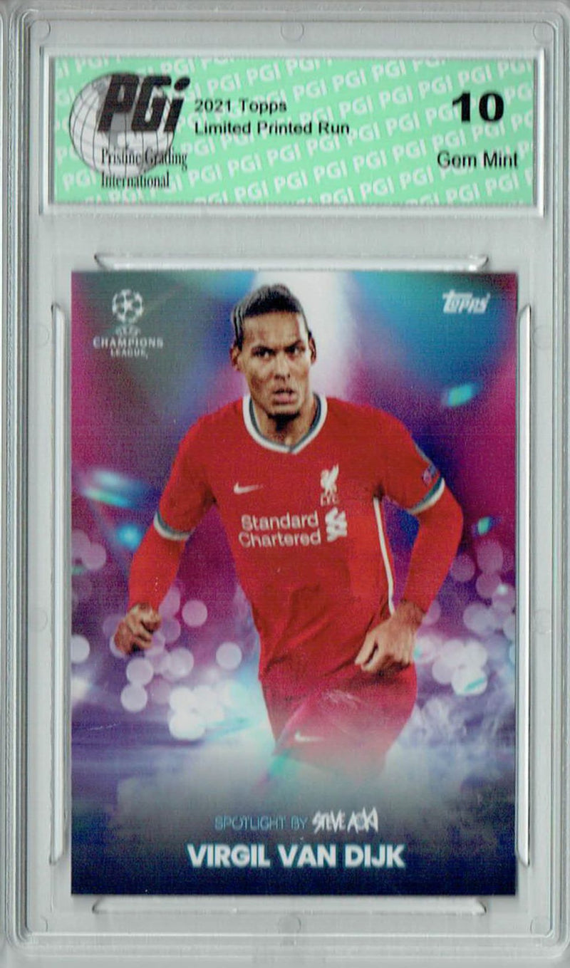 Virgil Van Dijk 2021 Topps Aoki's Football Festival Rare Trading Card PGI 10