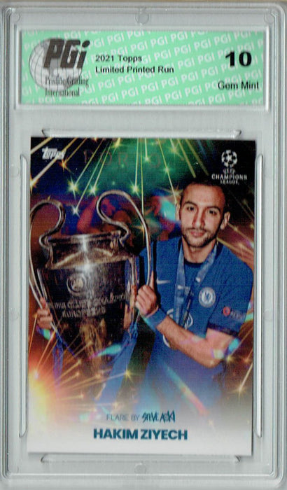 Hakim Ziyech 2021 Topps #NNO Aoki's Football Festival Rare Trading Card PGI 10